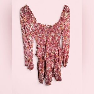 NWT Ultra Flirt burgundy floral babydoll dress